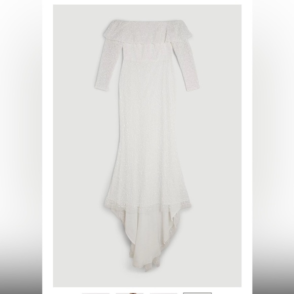 Embellished Off The Shoulder Draped Maxi Dress - Picture 4 of 6